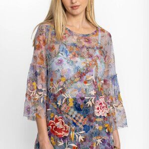 JOHNNY WAS FLORA DANCER MESH TOP Large